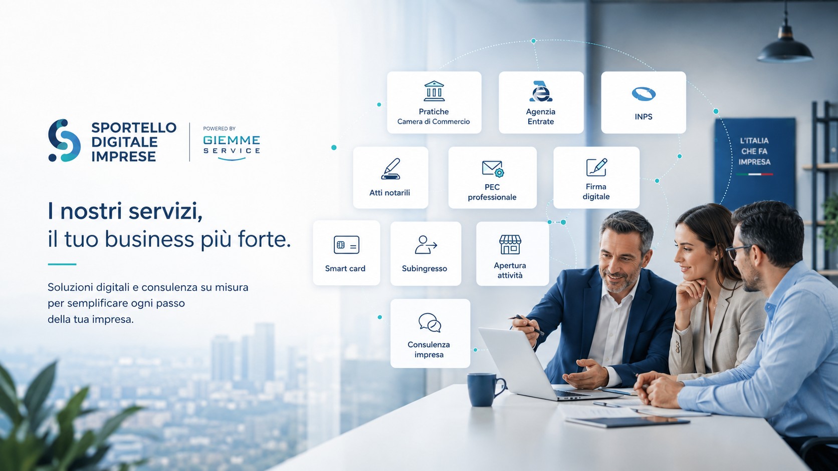 Servizi per imprese, pratiche e consulenza